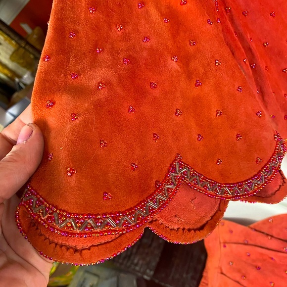 judith ann creations Dresses & Skirts - Beautiful vintage 80’s hand beaded suede skirt and top by Judith Ann